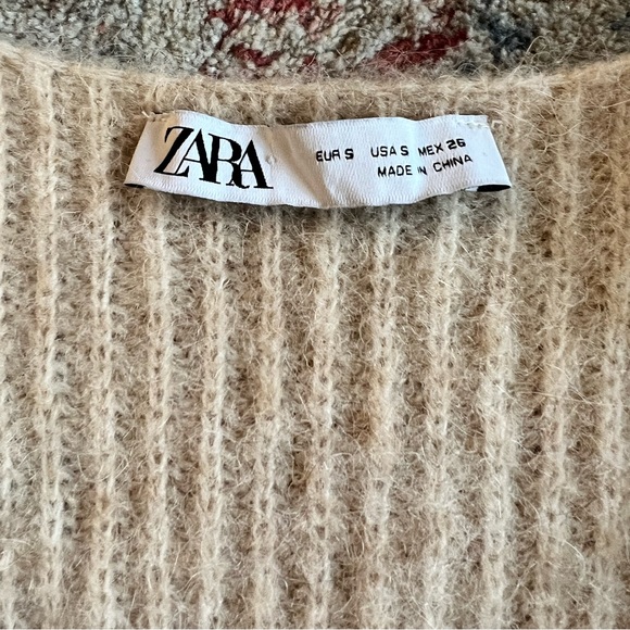 ZARA cream mohair oversized cardigan sweater Size Small - Picture 5 of 8